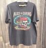 Nuova Maglietta in Cotone Alternativa Nera con Teschio e Mela Alice in Chains Unisex