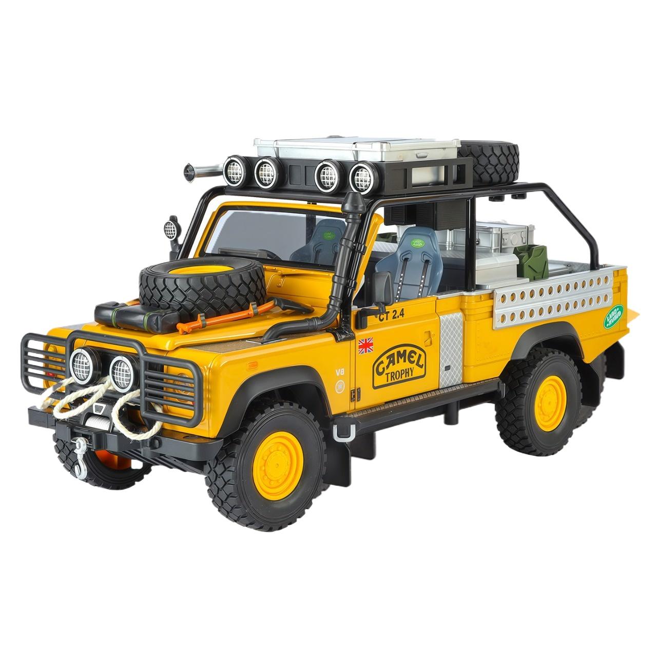 

1/24 Land Range Rover Defender 110 Tomb LE Сплав Пикап Модель автомобиля Литые под давлением Внедорожники Модель автомобиля Звук Свет Детская игрушка Подарок жёлтый