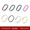 Women's Colorful Copper Zircon Square Ring - Simple Korean Style Valentine's Jewelry for Couples