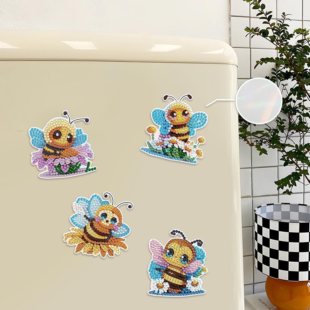 6Pcs Animal Pattern DIY DIY Diamond Painting Magnets Kit Crystal Sparkling Diamond Magnets Set for Refrigerator Mailbox Decor