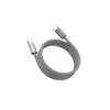 ADAM Elements iLinio C100 USB-C To USB-C 100W Magnetic Charging Cable (2-Pack, Silver), Soft Coiling Fast Charge & Data Sync Cord