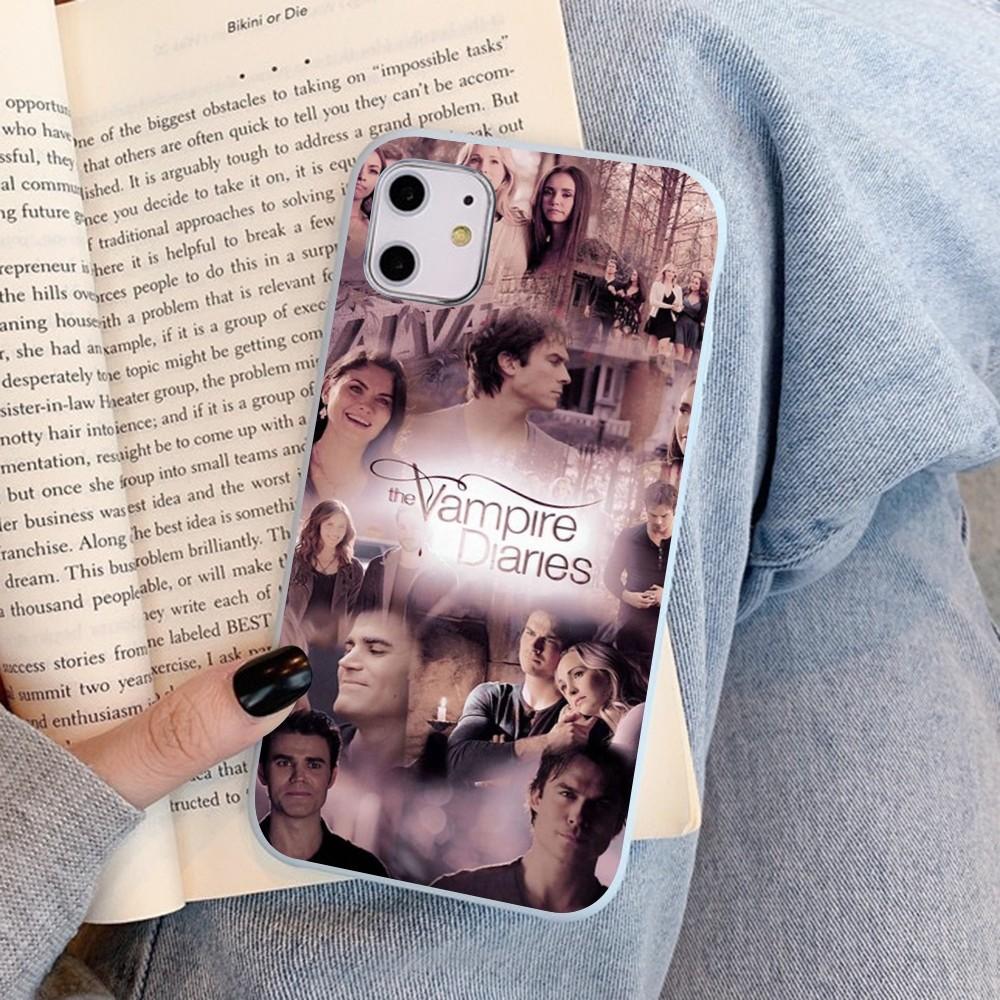 American Movie The Vampire Diaries Phone Case For IPhone 14 11 12 13 Mini Pro Xs Max 8 7 6 6S Plus X XR Solid Candy Color Case