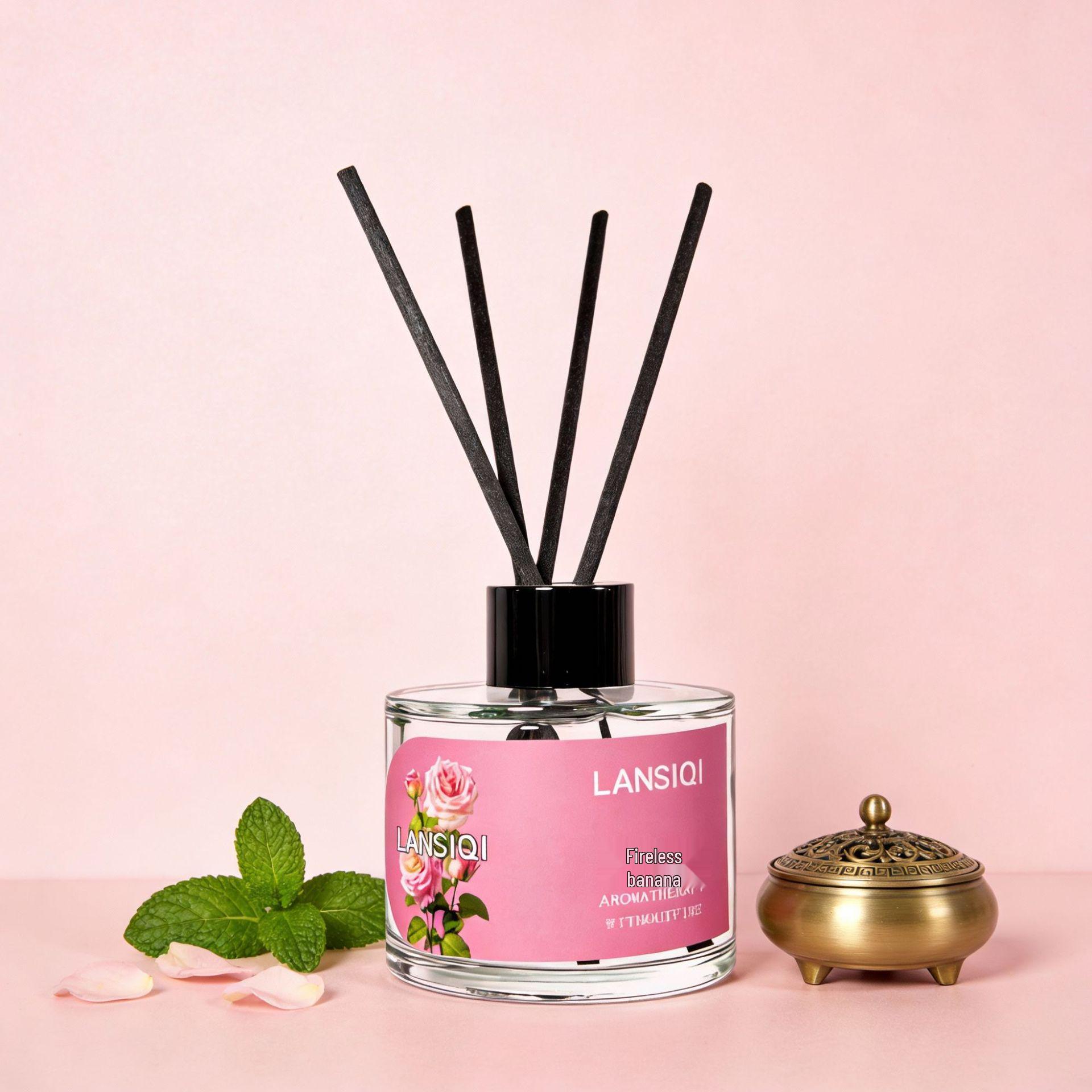 Gardenia Flameless Aroma Diffuser: Long-Lasting Fragrance, Odor Removal for Hotel, Living Room, Bedroom, Home with Rattan Design. Gardenia