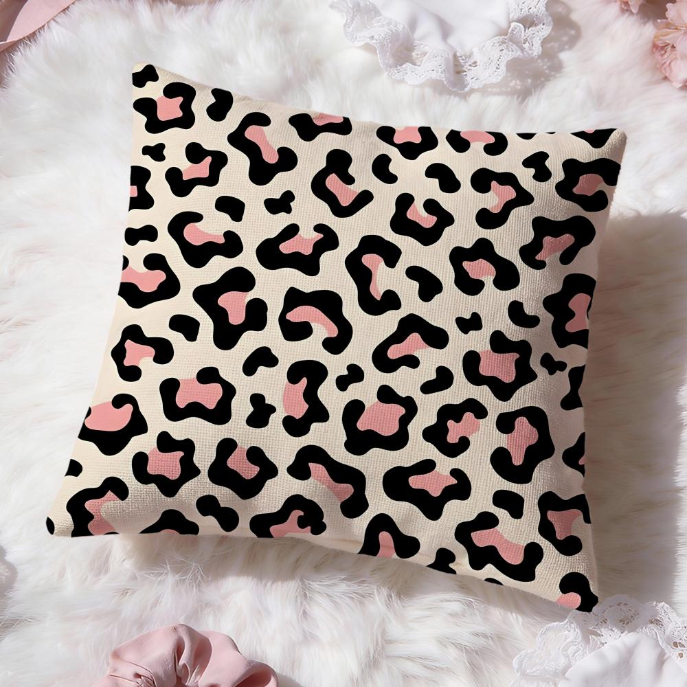 Leopard Print Pattern Cushion Cover Premium Comfort Reversible Pillow Cove Two In One Design for Any Room Car Interior