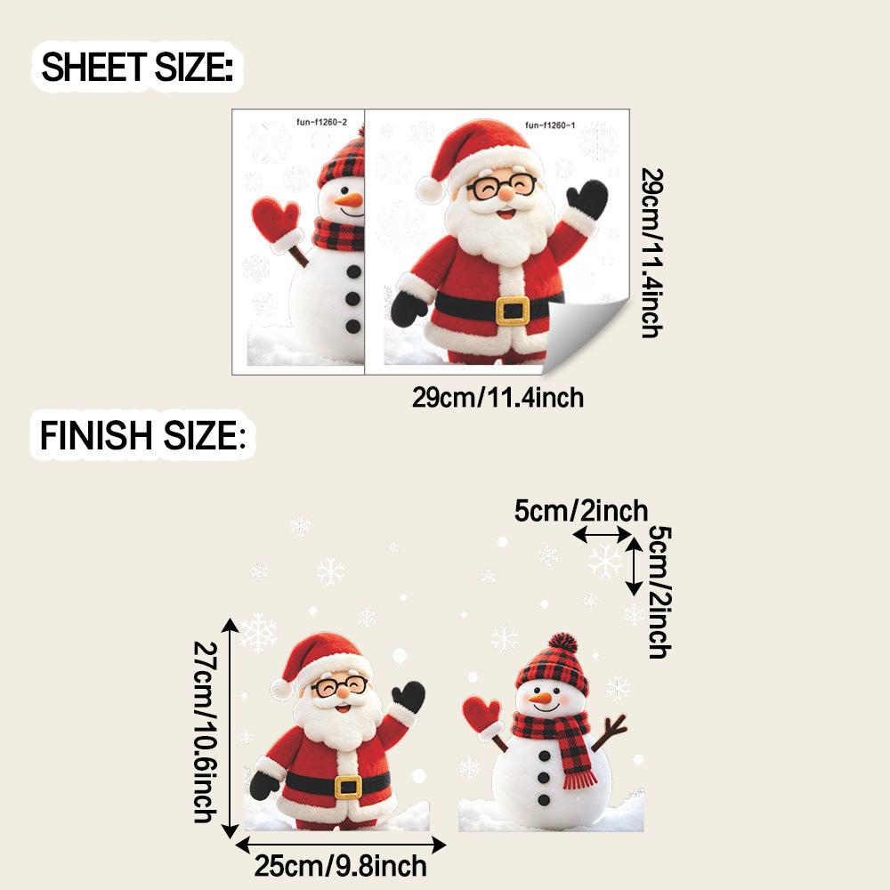 Painted Santa Claus Snowman Snowflakes Balcony Glass Window Home Decoration Window Stickers