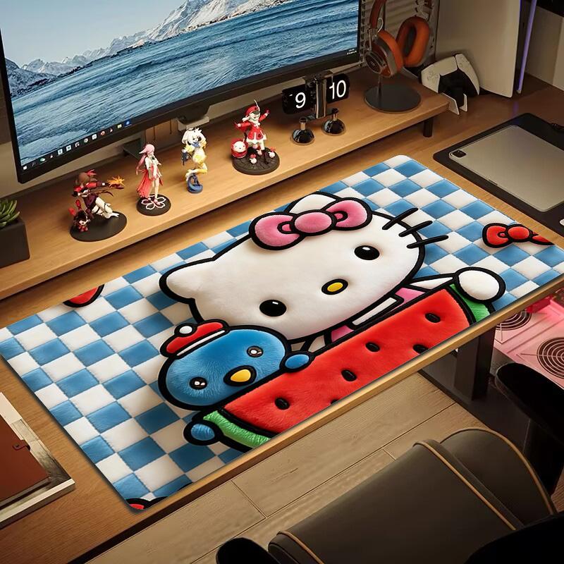 Hello Kitty And Friends Print Cushion Non-slip Laptop Tablet Big Mousepad XXL Mat Mini PC Playmat With Lock edge