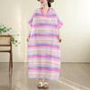 Short Sleeve Plus Size Cotton Vintage Stripe New In Dresses for Women Casual Loose Maxi Long Summer Dress