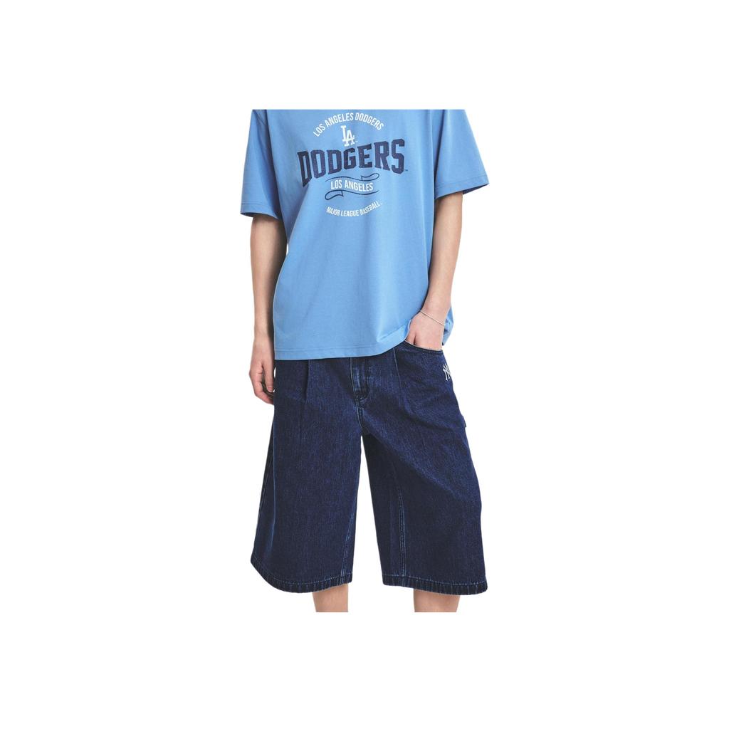 New MLB Denim Shorts Men's Blue 3ADPB0153-50INS