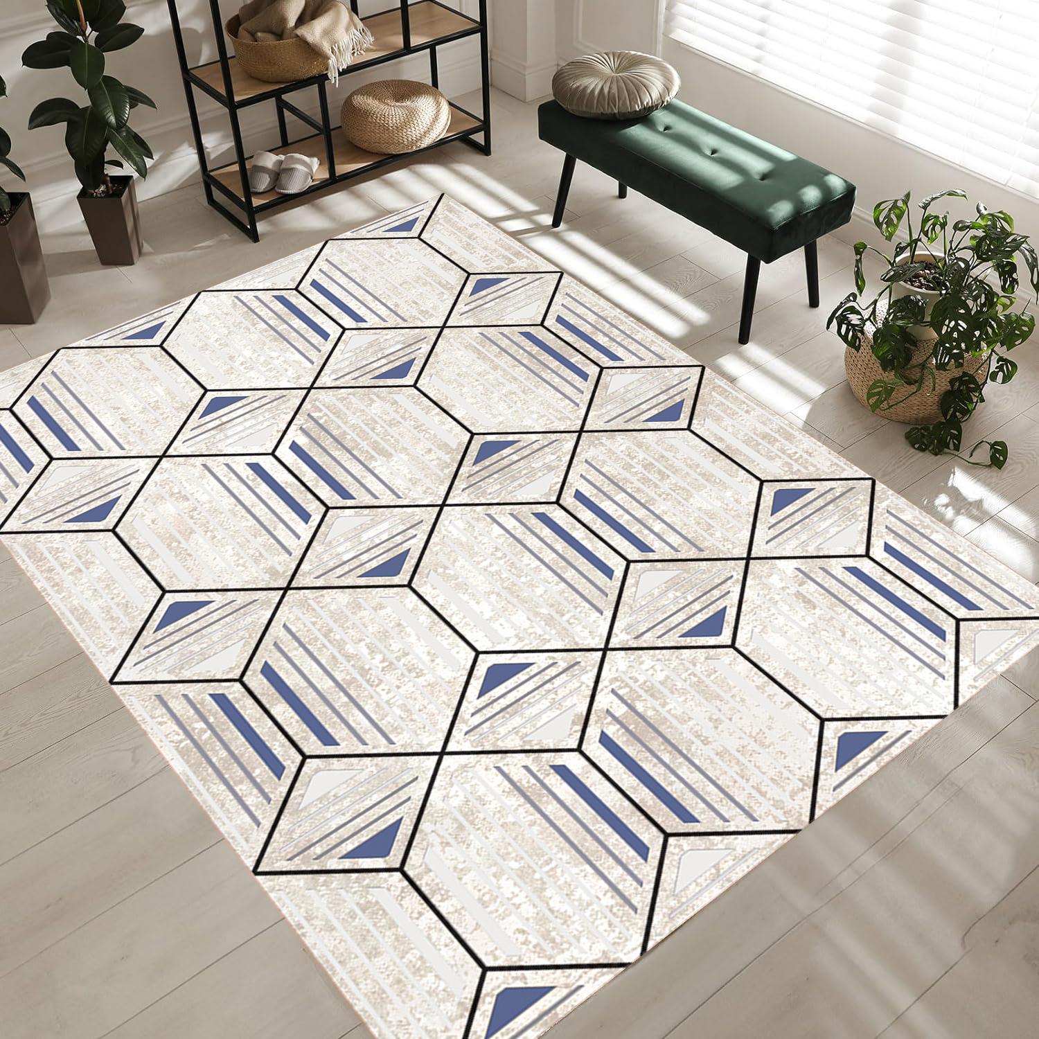 

Rovigo Home Washable Printed Carpet RVG0873-FNL83 50x80 синий