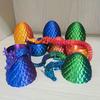 A Set of 3D Printed Chinese Dragon and Surprise Egg with Movable Joints - Colorful Home Office Decorative Desktop Ornament for All Kinds of Room