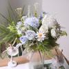 1 Stück Kunstblume Hochzeit Zuhause Schlafzimmer Dekoration Brautstrauß Hortensien Vase für Außen