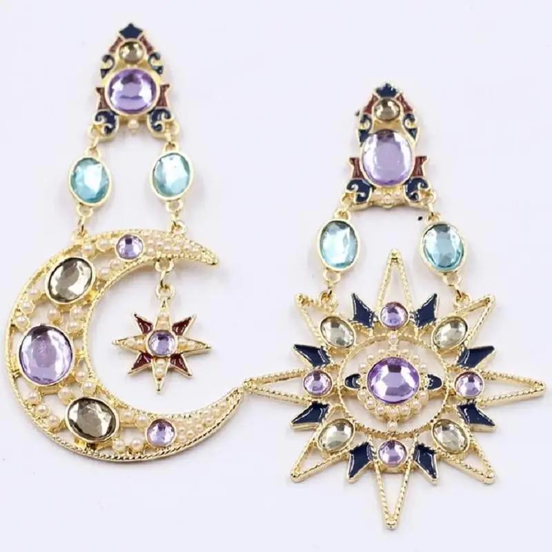 

Біля моря Сережки Зірка Місяць Підвіски Сережки-гвоздики Модні романтичні Милі яскраві ювелірні вироби