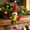 Plush Elf Doll Pair Christmas Gnome, Long Leg Faceless Scandinavian Santa Doll, Swedish Tomte Soft Fabric Winter Home Accents Figurine for Holiday