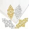 Gold Silver Floral Embroidery Cloth Patches Versatile Use DIY Craft Accessories for Stage Costume Home Textile Decor
