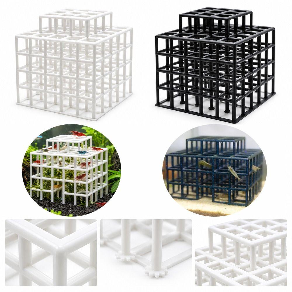 Grid Multi-level Fish Tank Hideout 3D Printed Betta Shelter Cave  For Shrimp Habitat