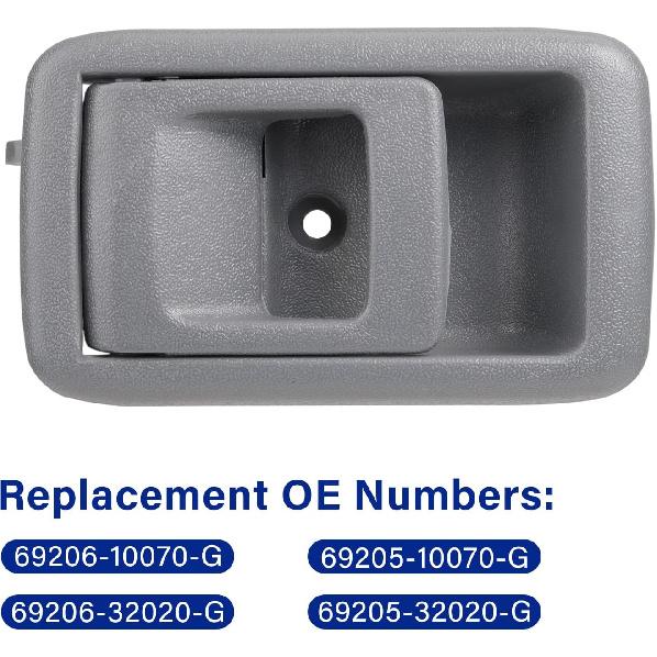 Pair Of Ide Interior Door Handles For Toyota Tacoma 2001 2002 2003 2004, 4Runner 1996-2002, Camry 1987-1991,Gray