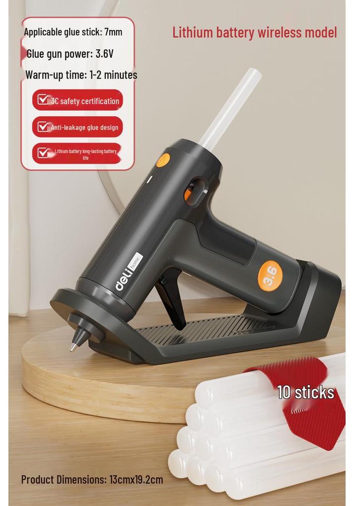 Deli DIY Electric Hot Glue Gun with 7mm Extended Glue Sticks