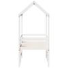 High Bed with Roof White 90x200 cm Solid Pine Wood