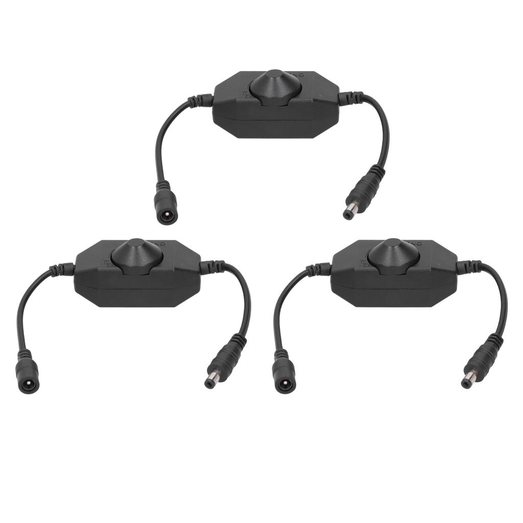 3Pcs LED Strip Dimmer Switch Adapter Brightness Adjustable Controller Manual Knob DC 12V24V