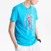 Li Ning Wade Collection T Shirts Men's Blue Crew Neck Moderate Straight Fit AHSQ475-4