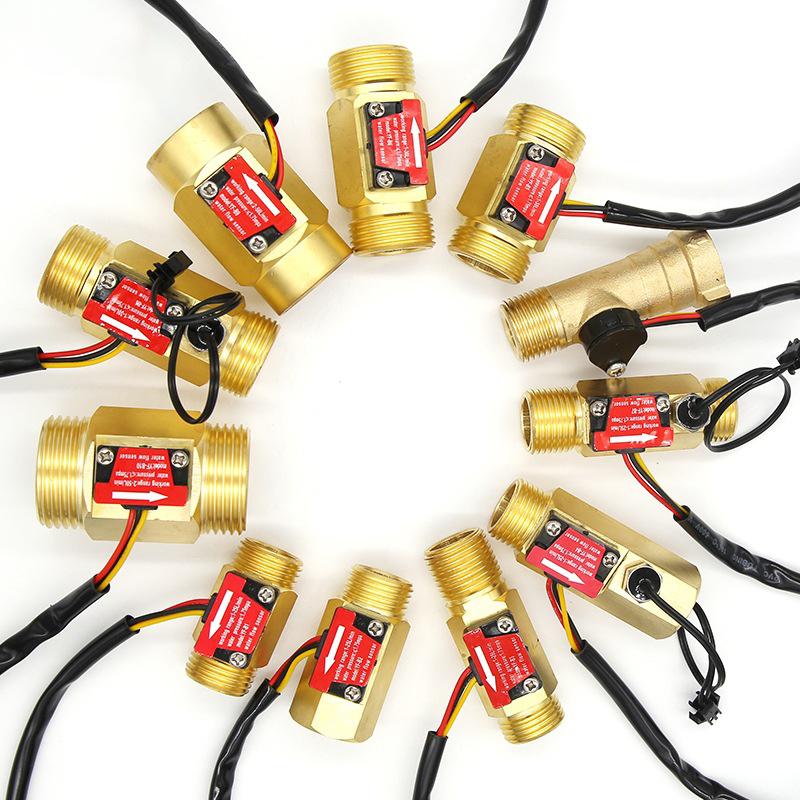 Brass Water Flow Sensor Hall Effect Flow Meter Liquid Flow Rate Sensor Brass Flow Switch Digital Monitoring Detector