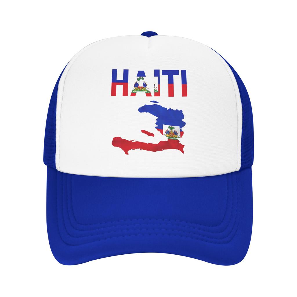 Haiti Flag Map Haitian Pride Mesh Baseball Caps Unisex Sport Trucker Worker Cap Hat Adjustable Summer Trucker Hat