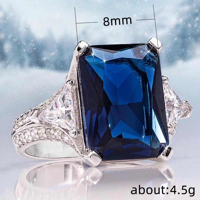 Cao Shi European and American Shiny Ladies' Exquisite Zircon Micro-Inlaid Ring Jewelry.