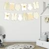 2pcs Neutral Gold Baby Shower Paper Garland, Pre-Assembled Baby Boy Banner Baby Girl Sign Gender Reveal Decorations Various Baby Clothes Banner for