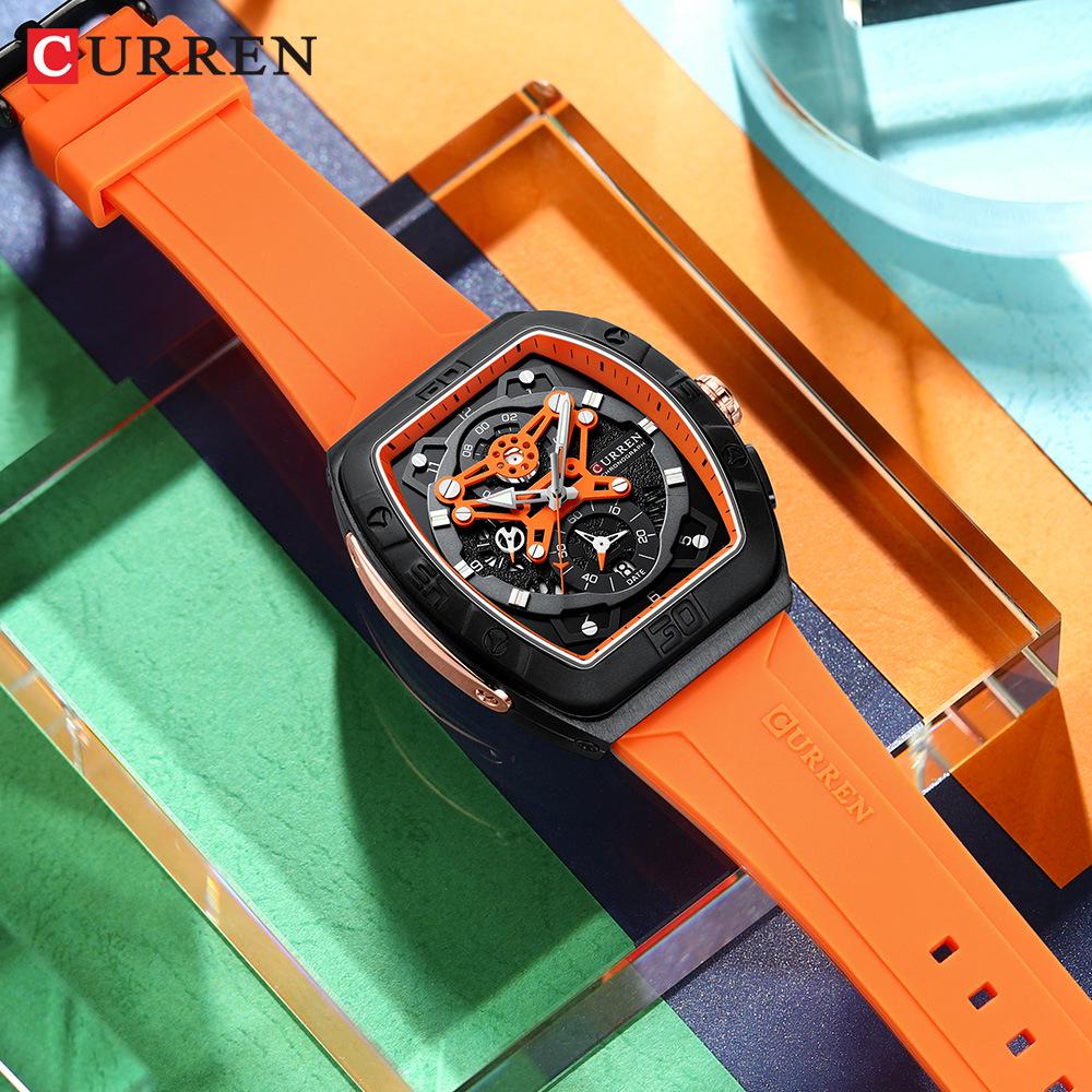 CURREN 8443 Waterproof Men's Chronograph Quartz Sports Watch with Calendar.