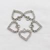 10 Pieces of 15 * 16mm Peach Heart with Loop Rhinestone Pendant, Handmade Necklace Decoration, Clothing, Wedding Decoration