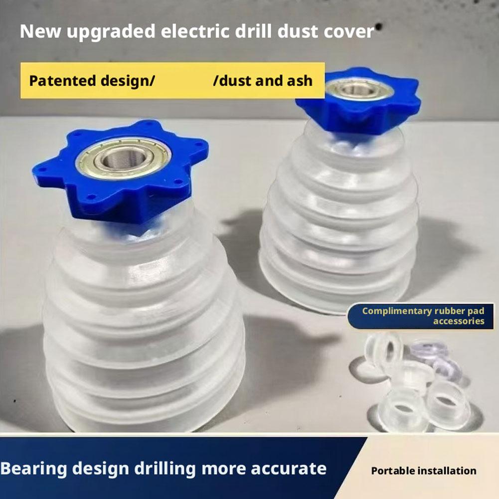 Drill Dust Collector Cover Universal Scalable Rubber Dustproof Bowl for Electric Hammer and Power Tool Accessories