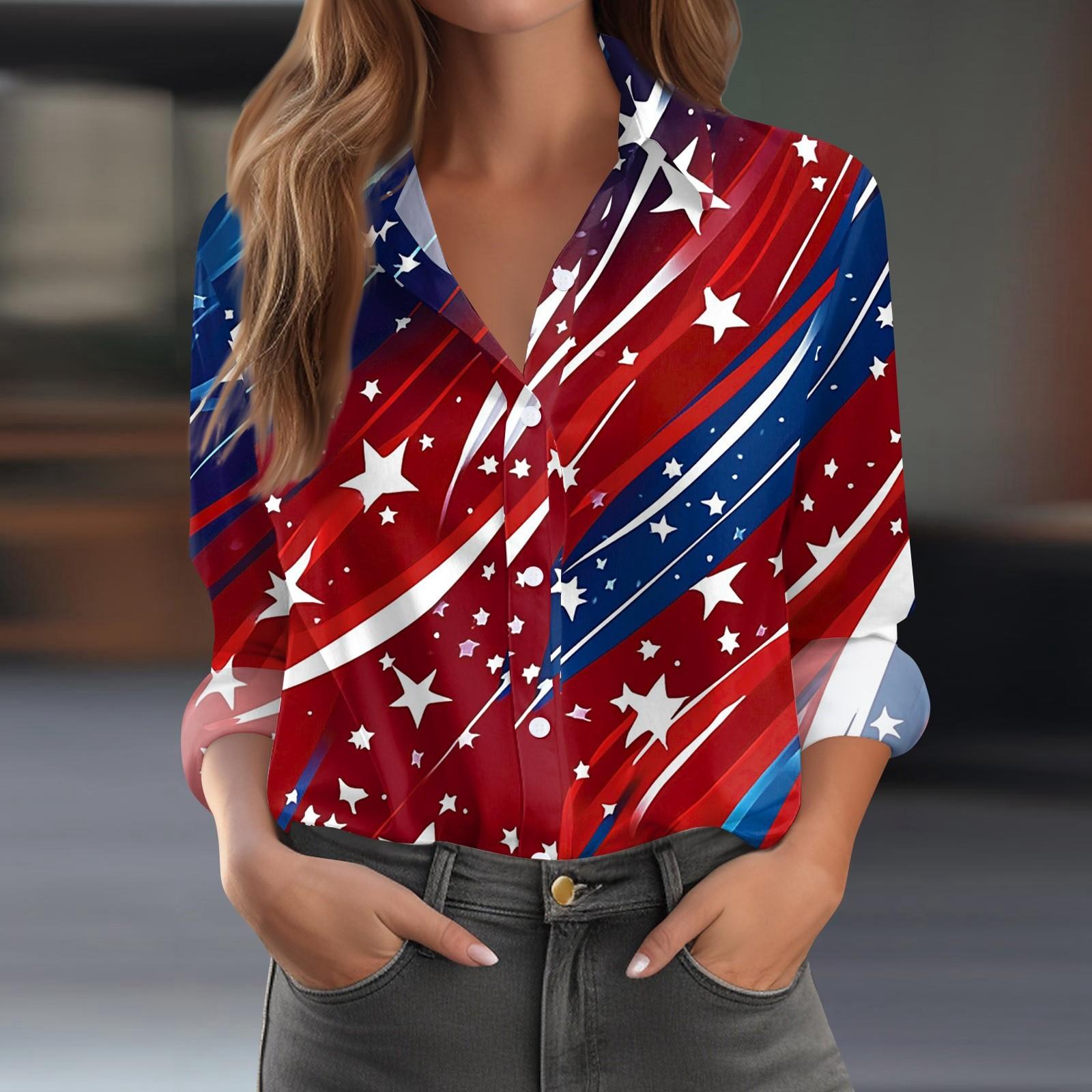 

Женская рубашка-блузка с принтом и пуговицами, длинный рукав, повседневный базовый рубашечный воротник, обычный топ XL красный