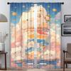 Curtains for Living Room Curtain Sky and Ocean Kitchen Curtains 2 Pieces Halloween Decoration Tulle for Bedroom Partition Camera