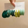 6Pcs/Set Trendy Fashion Pink Green Acrylic Resin C-shaped Hoop Earring Sets Female Elegant Daily Party Jewelry Accessory Gifts
