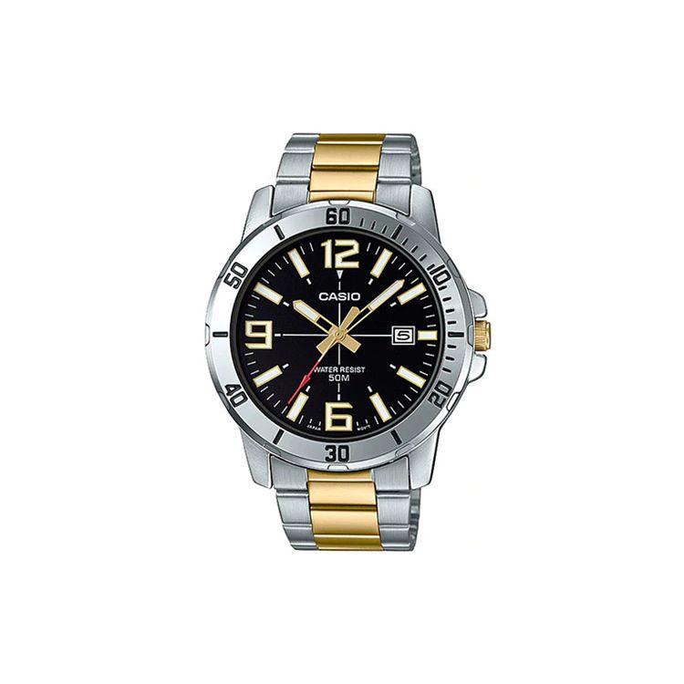 

Casio Swordfish Ocean Heart Business Casual Classic Pointer Date Display Waterproof Quartz Movement Watch Men watches Black MTP-VD01SG-1B Silver Watch Case