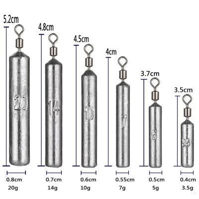 Fishing Weight 15PCS/Lot Sinker Mold 3.5g 5g 7g 10g 14g 20g Tube Bullet Plumb Pendant Metal Jig Sast Sea Tackle Kit Pesca Tool