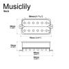 Musiclily Pro Alnico 5 Uncovered Adjustable Hexagonal Pole Humbucker Pickup for Neck PU Electric Black HH-HEXA Guitar,