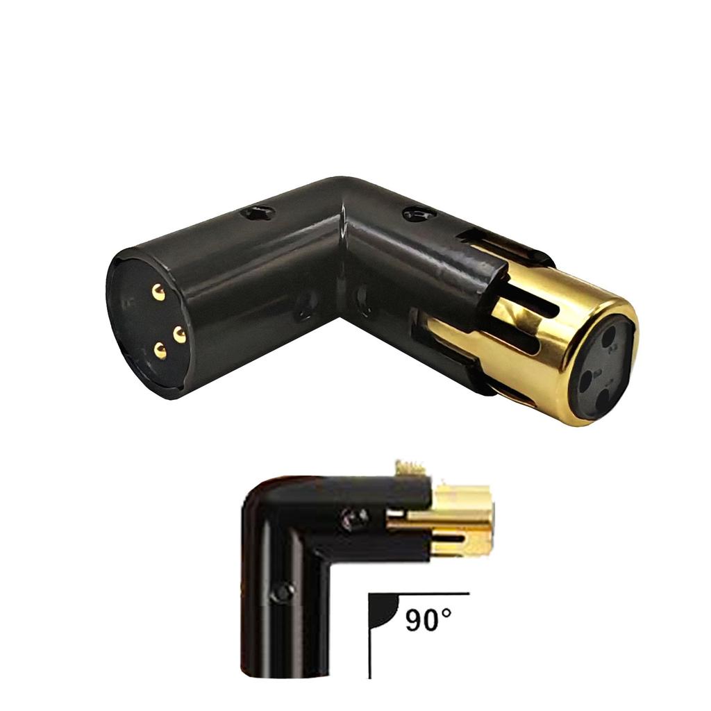 Voluty Tek XLR Right Angle Adjustable XLR for Audio Cables and PA Male-to-Female Adapter, 3-Pin 90-Degree Connector, Systems, 2-Pack
