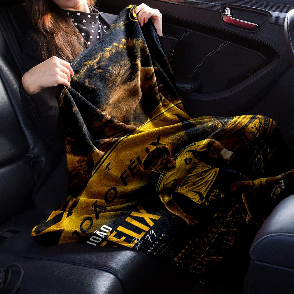 Joao Felix Al Nassr FC Football Player Print Flannel Blanket Soft Warm Throw Blanket for Sofa Bed Living Room