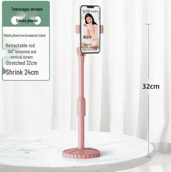 360° Rotating Telescopic Desktop Stand for Live Streaming & Photography