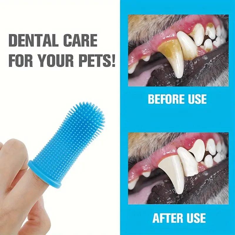 Dog Teeth Cleaning Fingertips Cat Toothbrush Dental Cleaning Small Dog Toothbrush for Washing The Dog's Teeth GYS02