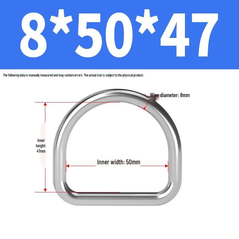 304 Stainless Steel D-Shaped Semi-Circular Buckle for Clothing, Luggage, Hat, DIY Accessories.