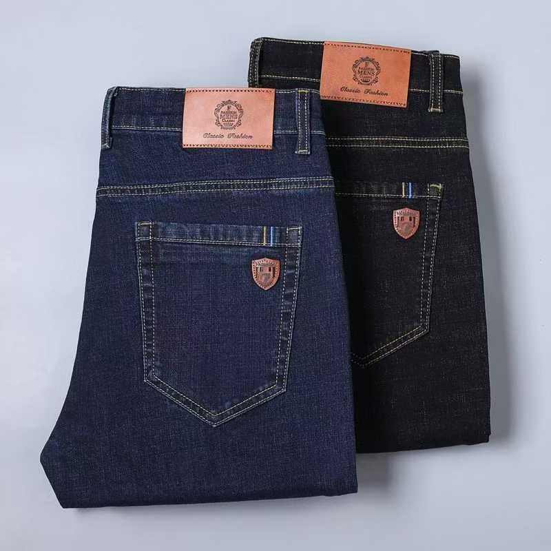Men's High Waist Light Business Jeans - Summer 2026 Tencel Cotton Stretch Straight Leg
