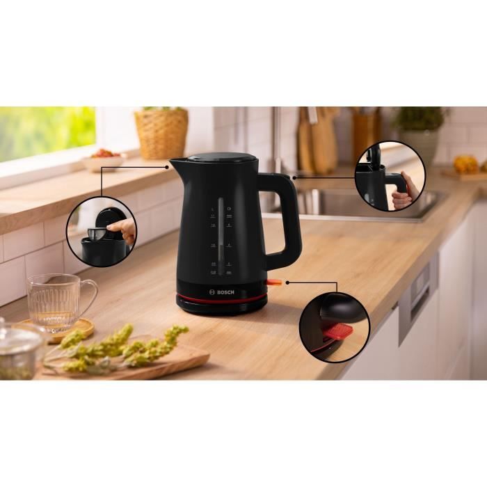 Bosch bouilloire électrique 1.7l 2400w noir - twk3m123