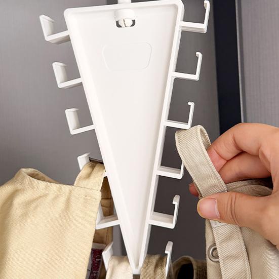 Coat Hanger 360° Rotatable V Shaped Structure Rack with 12-Hook Large Capacity Space-Saving Vertical Hook for Clothes Scarves Belts