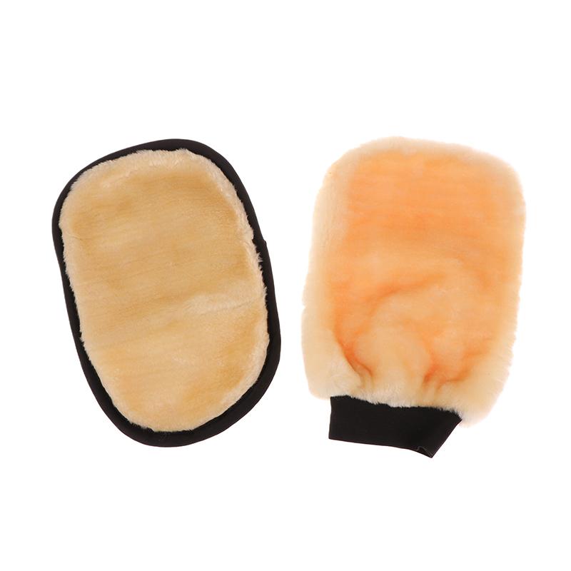 Auto Weicher Polierhandschuh Künstliche Wolle Autowaschhandschuhe Wasseraufnahme Mikrofaser Autowaschhandschuh Für Glas Kunststoff Leder