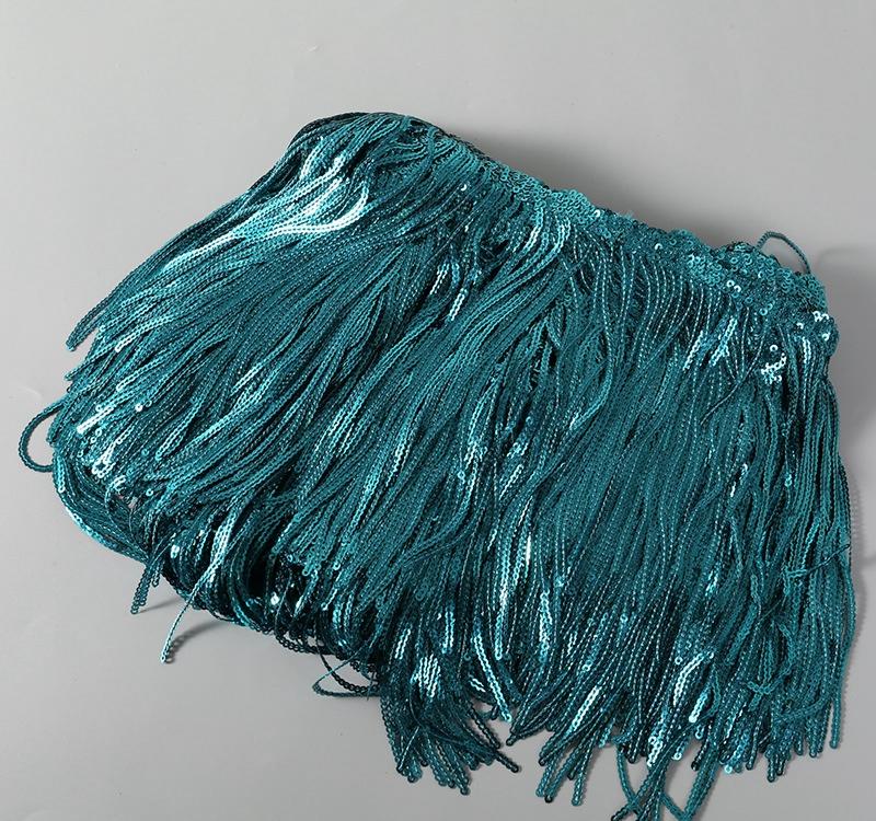 1-5 Yard 17cm GlitterLaser Paljett Frans Tofs Spetskant Latin Dans Bröllopsklänningar Kläder DIY Hantverk Kant Tofs Flecos