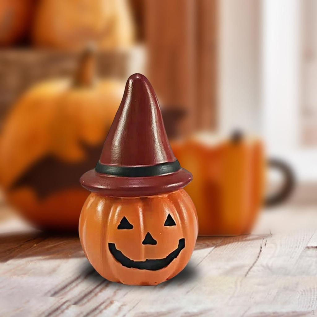 Miniature Pumpkin Figurine Desktop Ornament Fairy Garden Decorations Crafts Halloween Decor