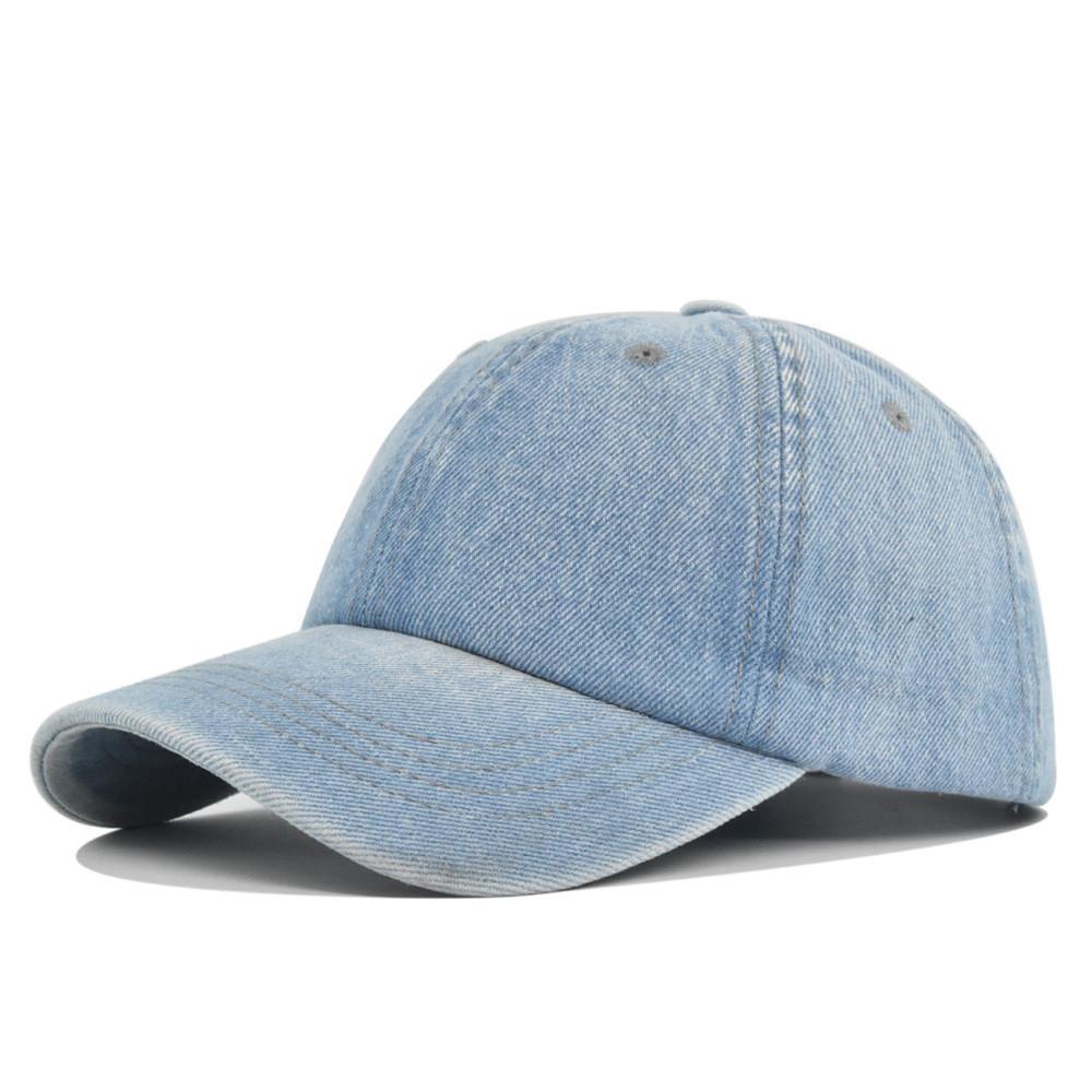 Cap Baseball Retro Washed Denim Material Hat Solid Color Duckbill Breathable Hat