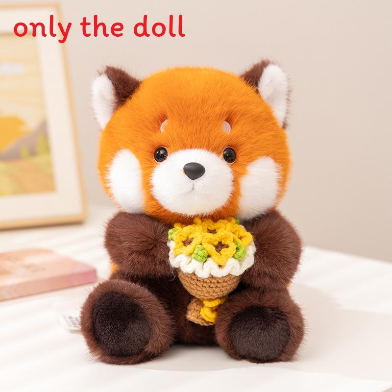 Sehr wertvolles Waschbär und Murmeltier Plüschtier mit umarmendem Blumen-Design für Kinder Geschenk-Sammlung